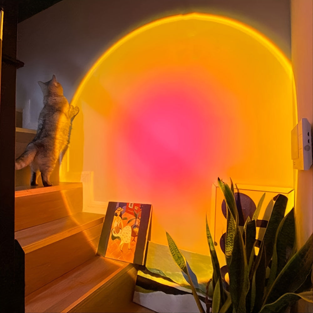 Sunset Projection Lamp USB Powered Rainbow Ambient Light Gift