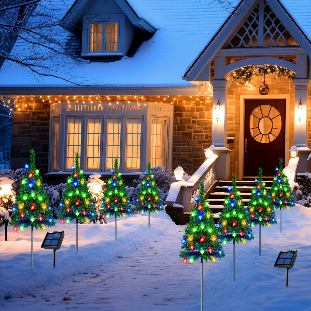 Christmas Tree Solar Outdoor Lights Garden Holiday Decor