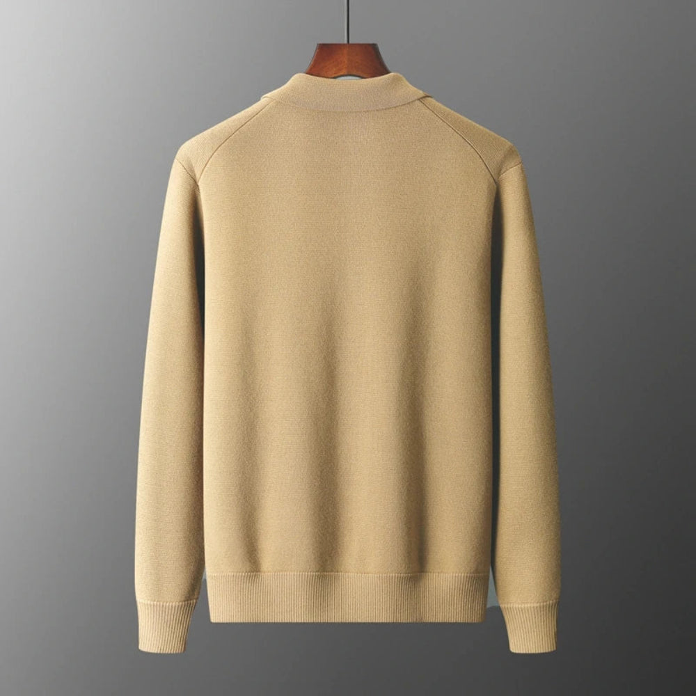 Men's Lightweight Knit Jacket - Long Sleeve Buttoned