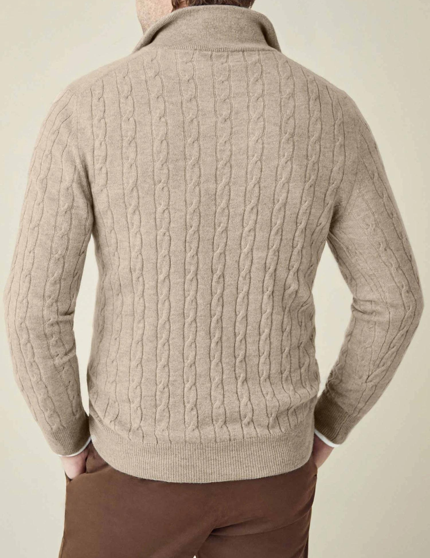 Men’s Knit Zipper Sweater | Long Cashmere Jumper