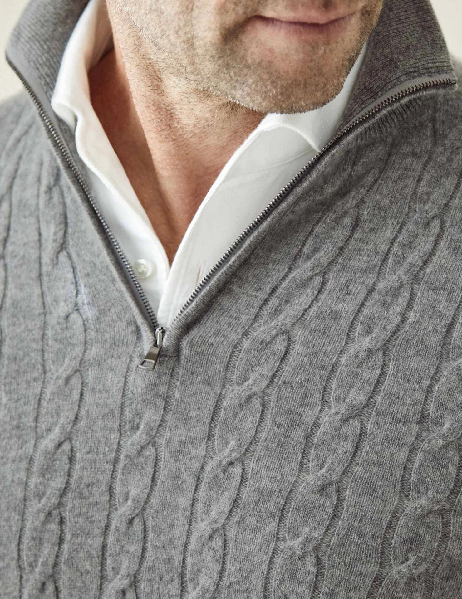 Men’s Knit Zipper Sweater | Long Cashmere Jumper