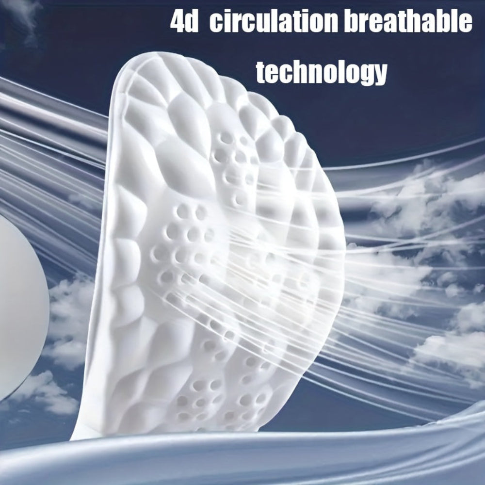Shoe Insoles Men Women Breathable 4D Gel Cushion Support