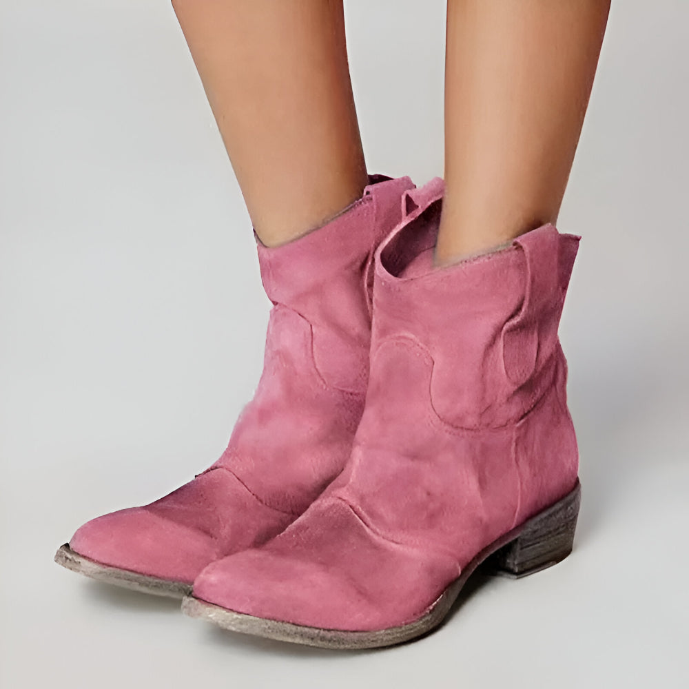 Women's Cowgirl Ankle Boots – Western Suede