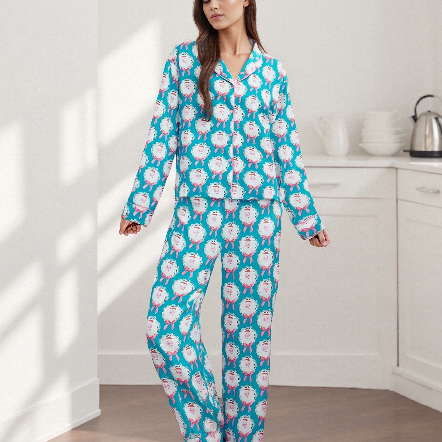 Women's Christmas Pajama Loungewear Set Cozy Two Piece