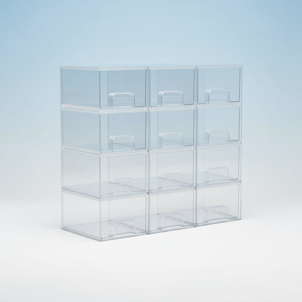 Clear Plastic Storage Drawer Organizer Box Gift Countertop