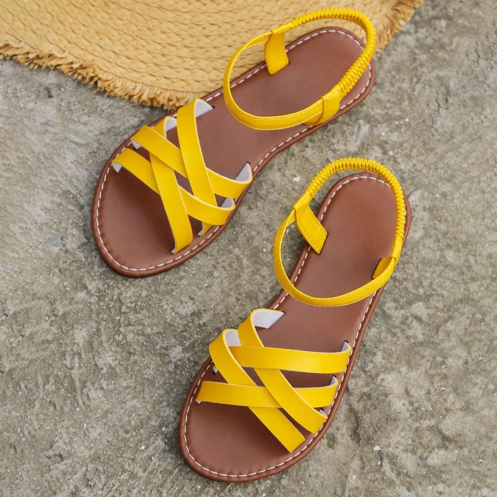 Women’s Comfortable Flat Sandals | Criss Cross Strappy Open Toe