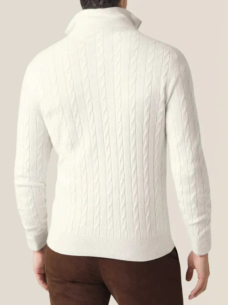 Men’s Knit Zipper Sweater | Long Cashmere Jumper