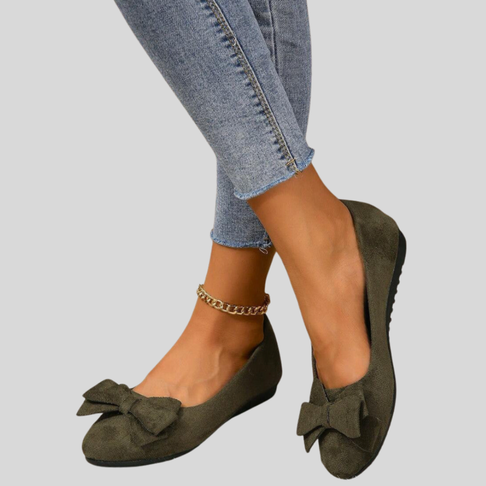 Women's Comfortable Flats | Slip-On Design Bow Details