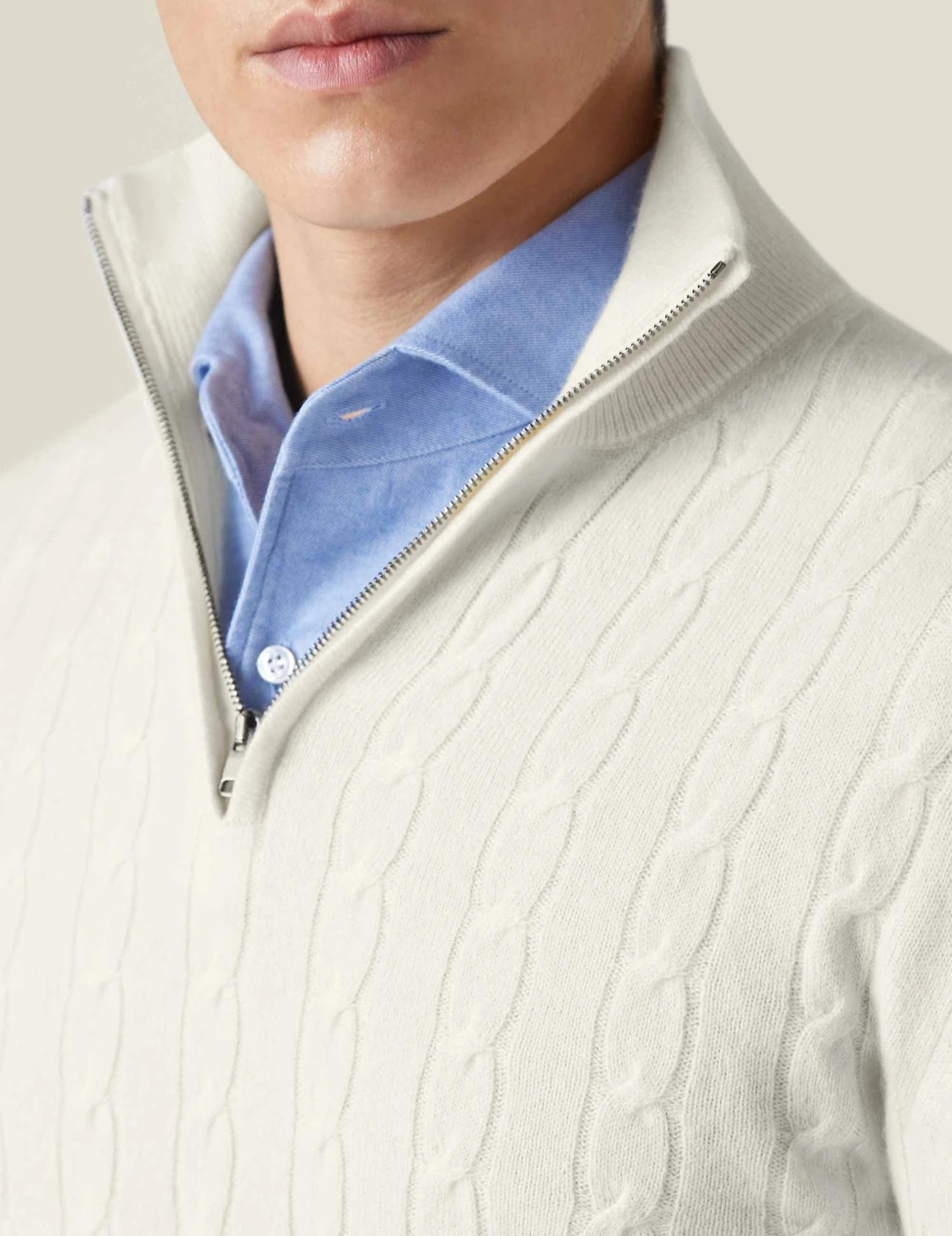 Men’s Knit Zipper Sweater | Long Cashmere Jumper