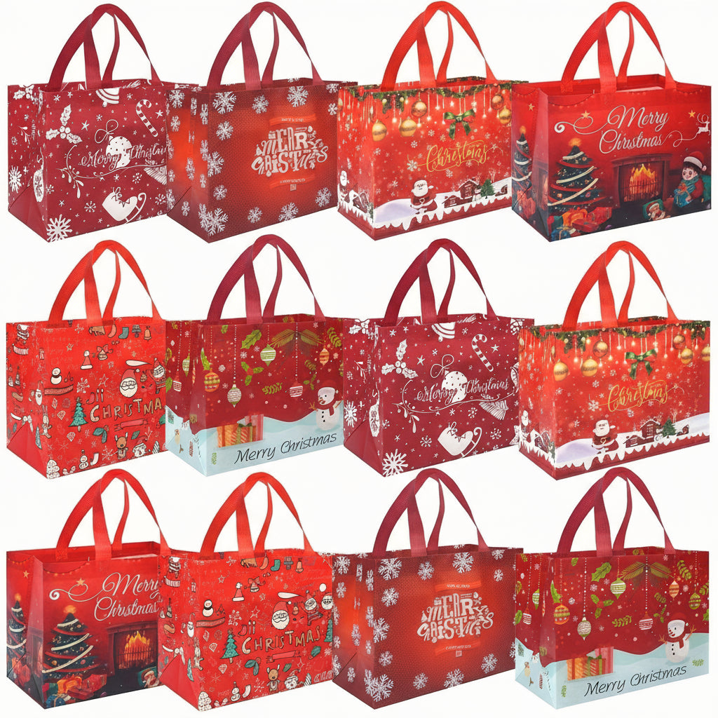 Christmas Bags Reusable Large Gift Tote Holiday Presents