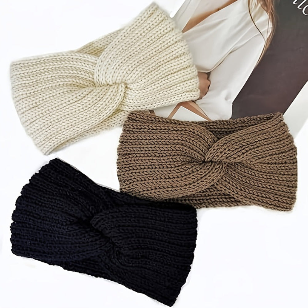 Women's Ribbed Knit Winter Headband Warm Twist Ear Warmer