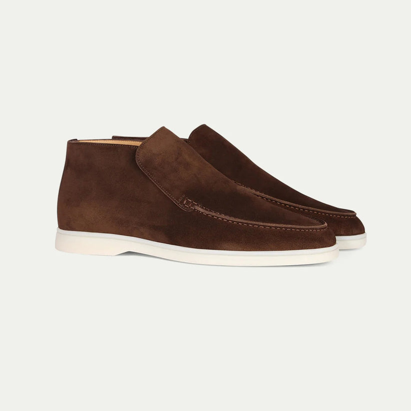 Men’s Suede Mid-Top Loafers Shoes | Lightweight Moccasins