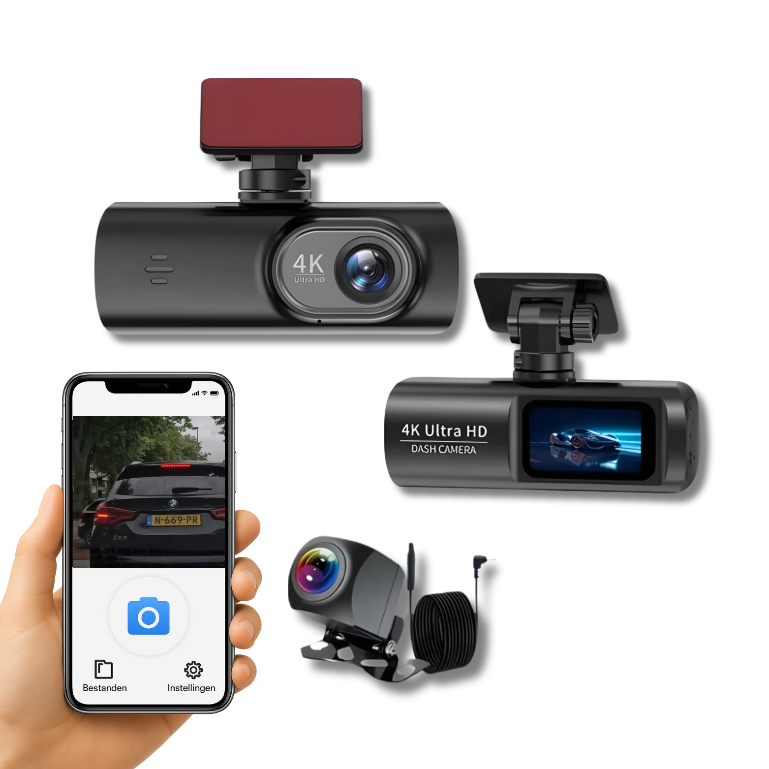 4K Ultra HD Dashcam Wi-Fi Smartphone App Night Vision Car Camera 0