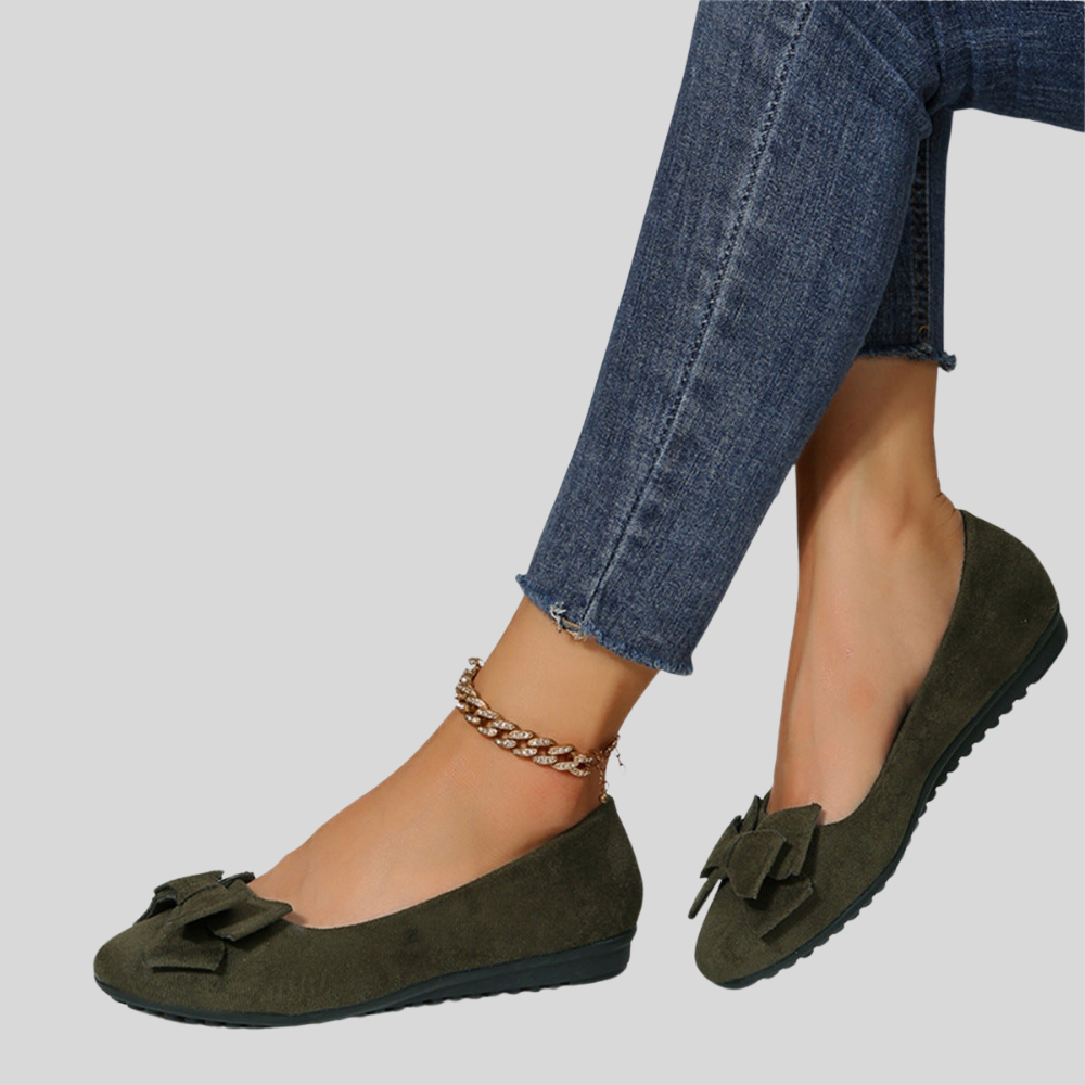 Women's Comfortable Flats | Slip-On Design Bow Details