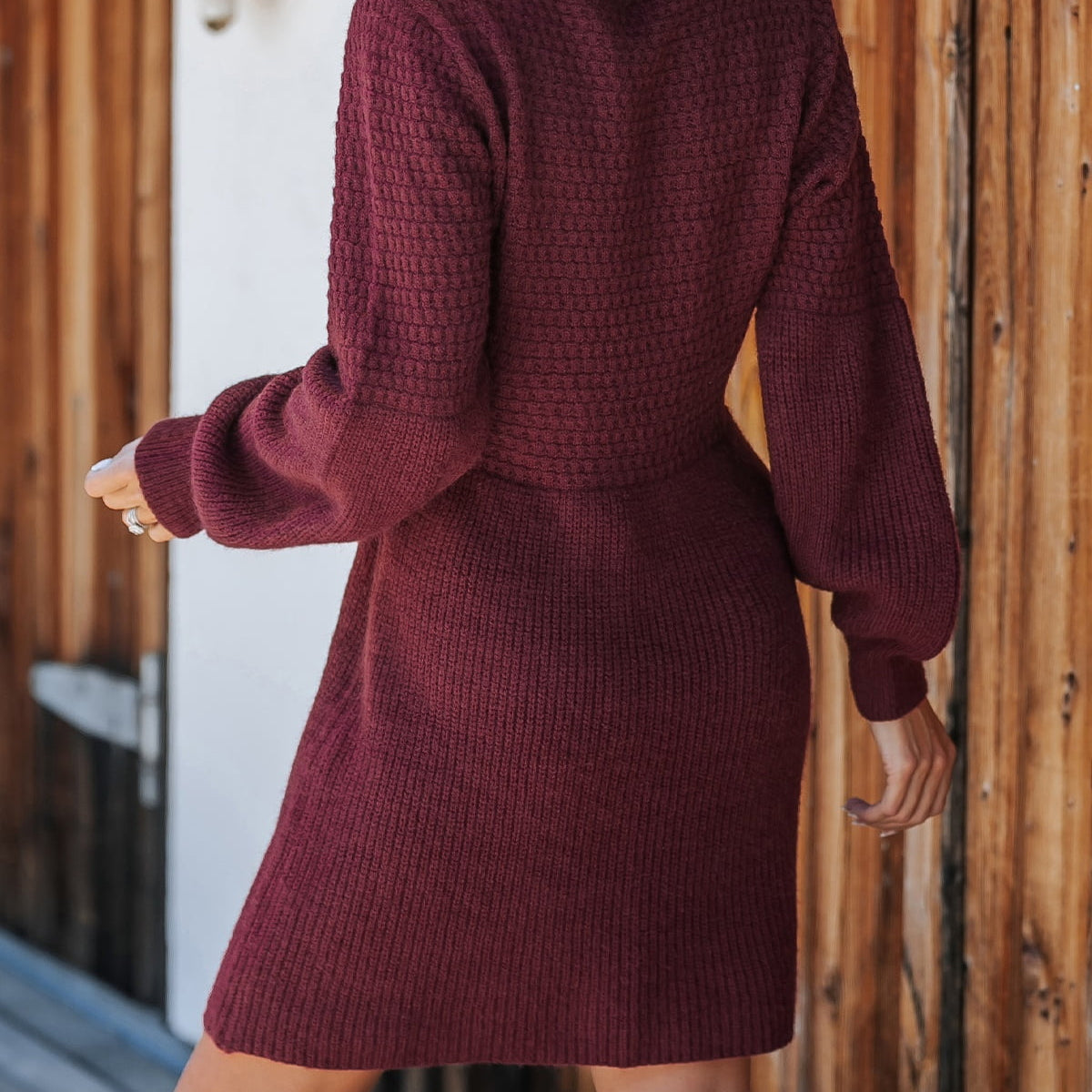 Women’s Winter Knit Dress Long Sleeve Casual Mini