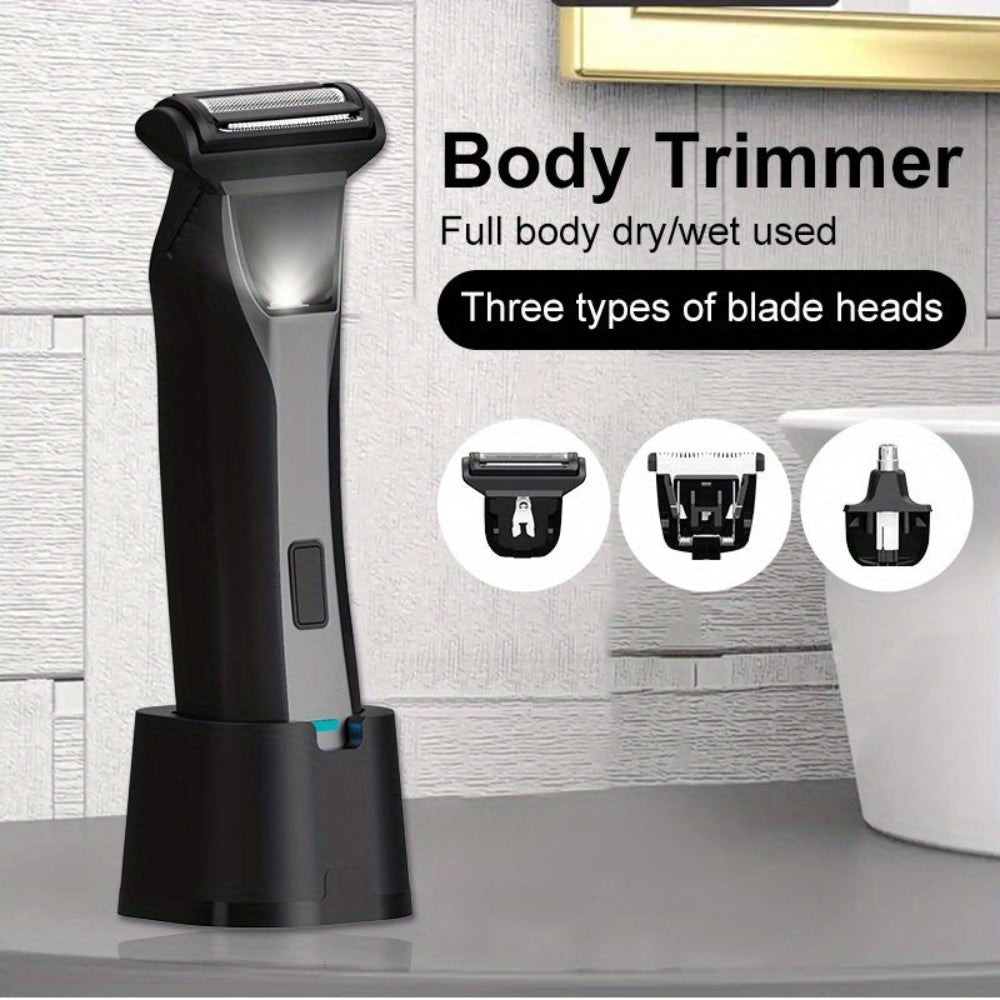 Body Hair Trimmer Men Rechargeable Grooming Kit USB Charging