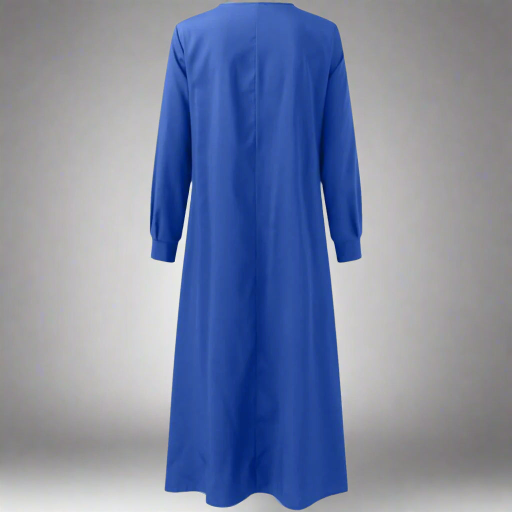 Women's Casual Long Sleeve Maxi Dress | Loose Fit V Neck Maxi