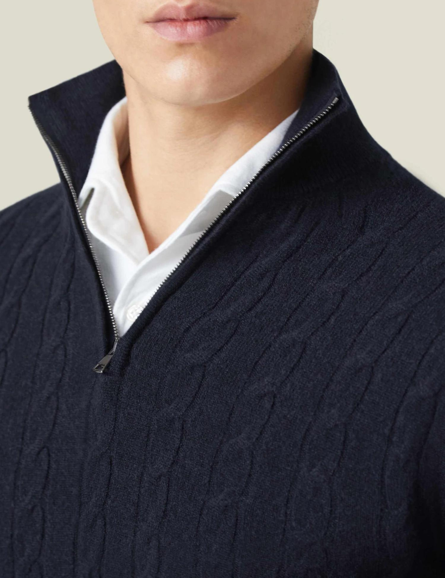 Men’s Knit Zipper Sweater | Long Cashmere Jumper