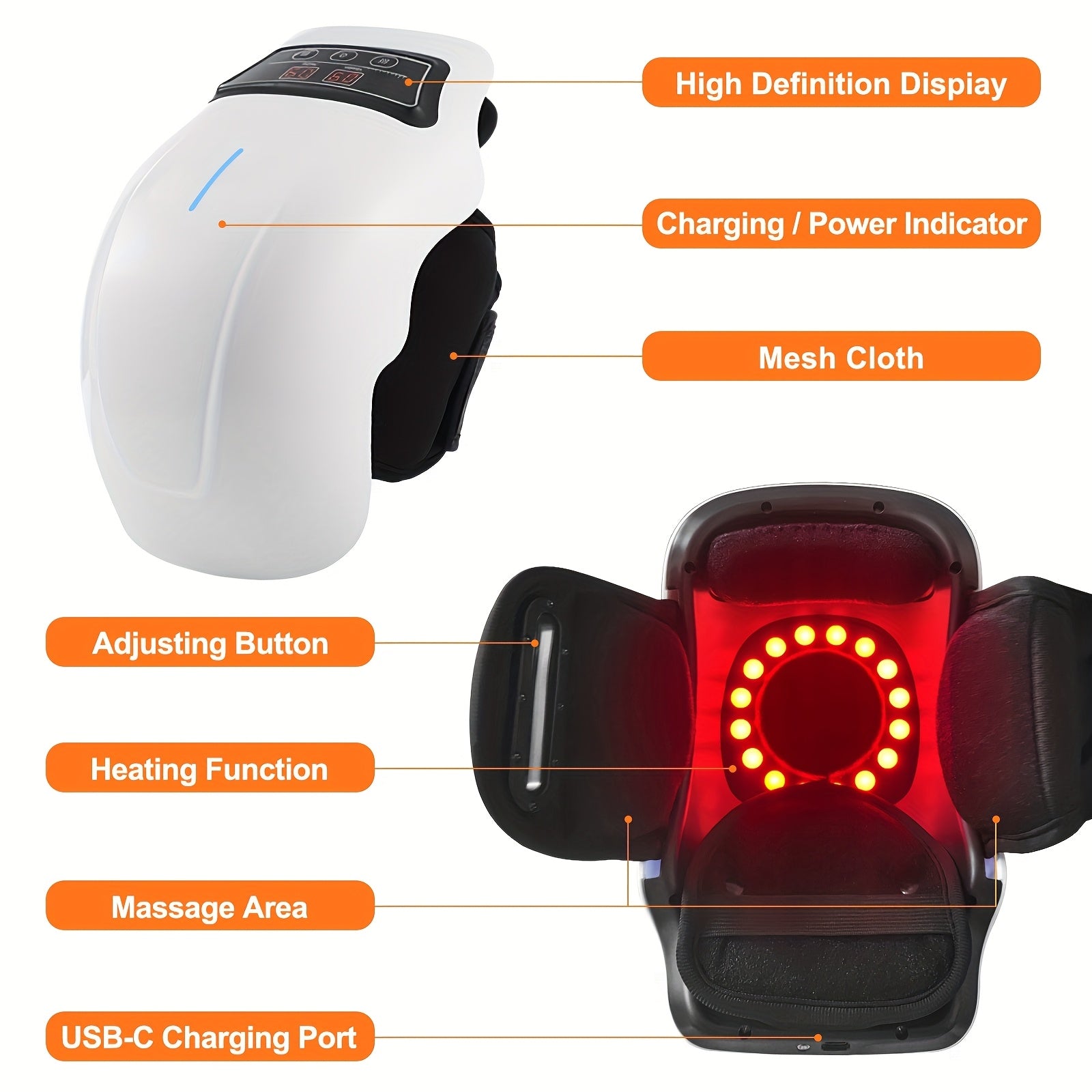 Massager Heated Knee Pad Pain Relief Joint Therapy