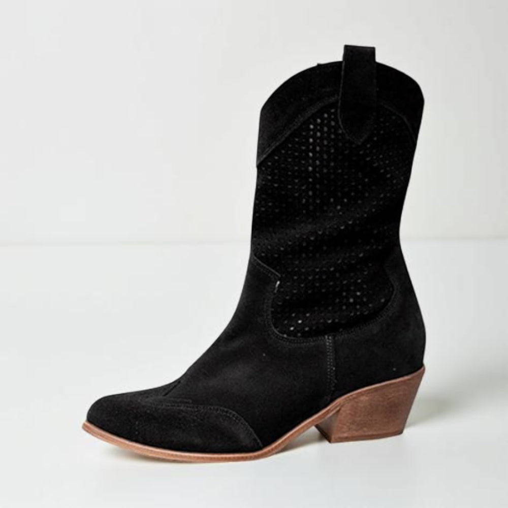 Women’s Cowgirl Knee High Boots – Perforated Western