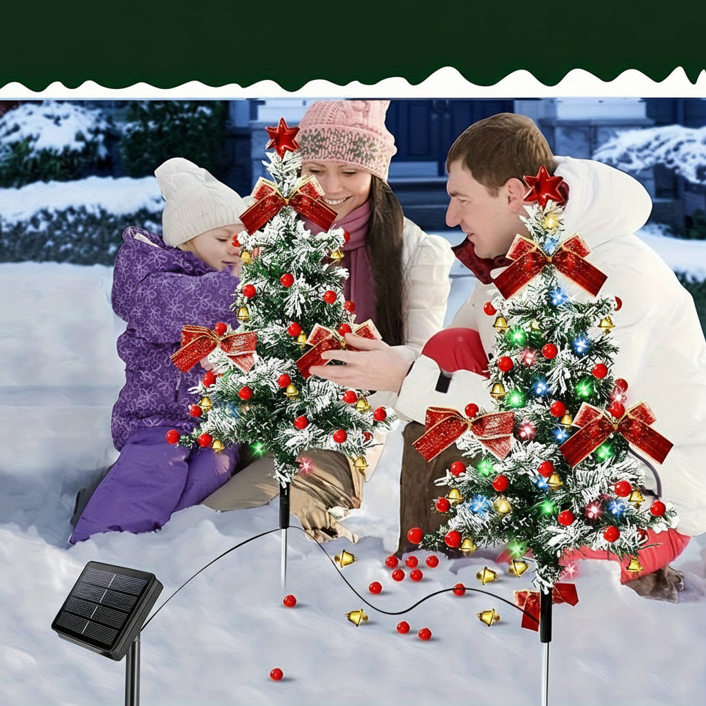 Outdoor Christmas Tree Lighting Solar LED Garden Festive Decoration
