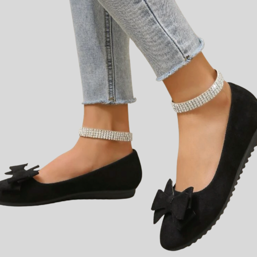 Women's Comfortable Flats | Slip-On Design Bow Details