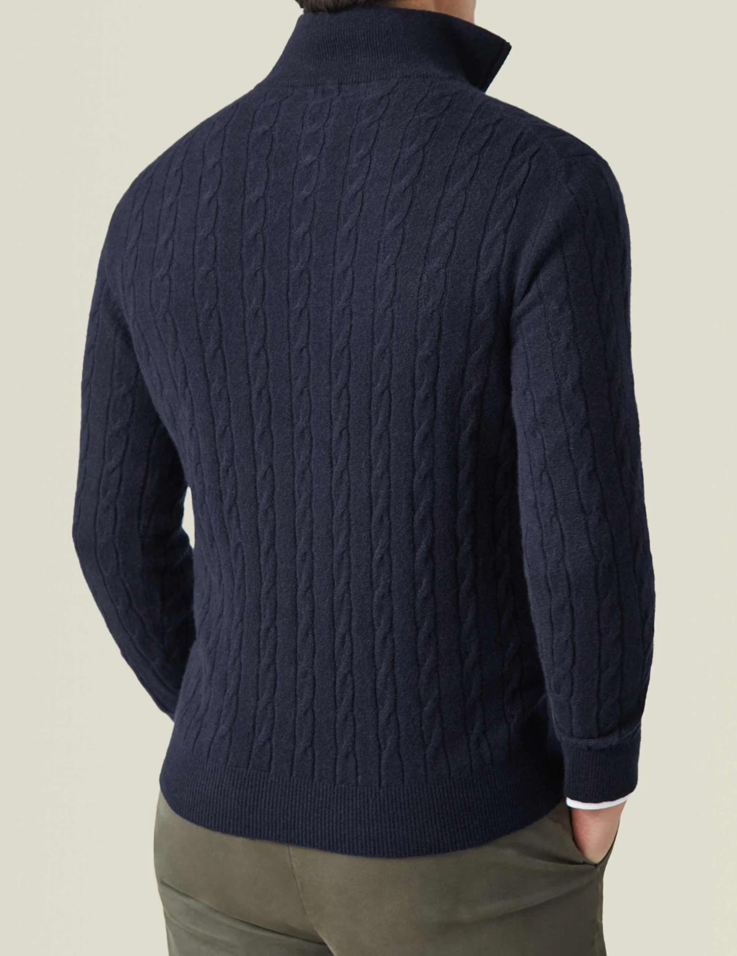 Men’s Knit Zipper Sweater | Long Cashmere Jumper