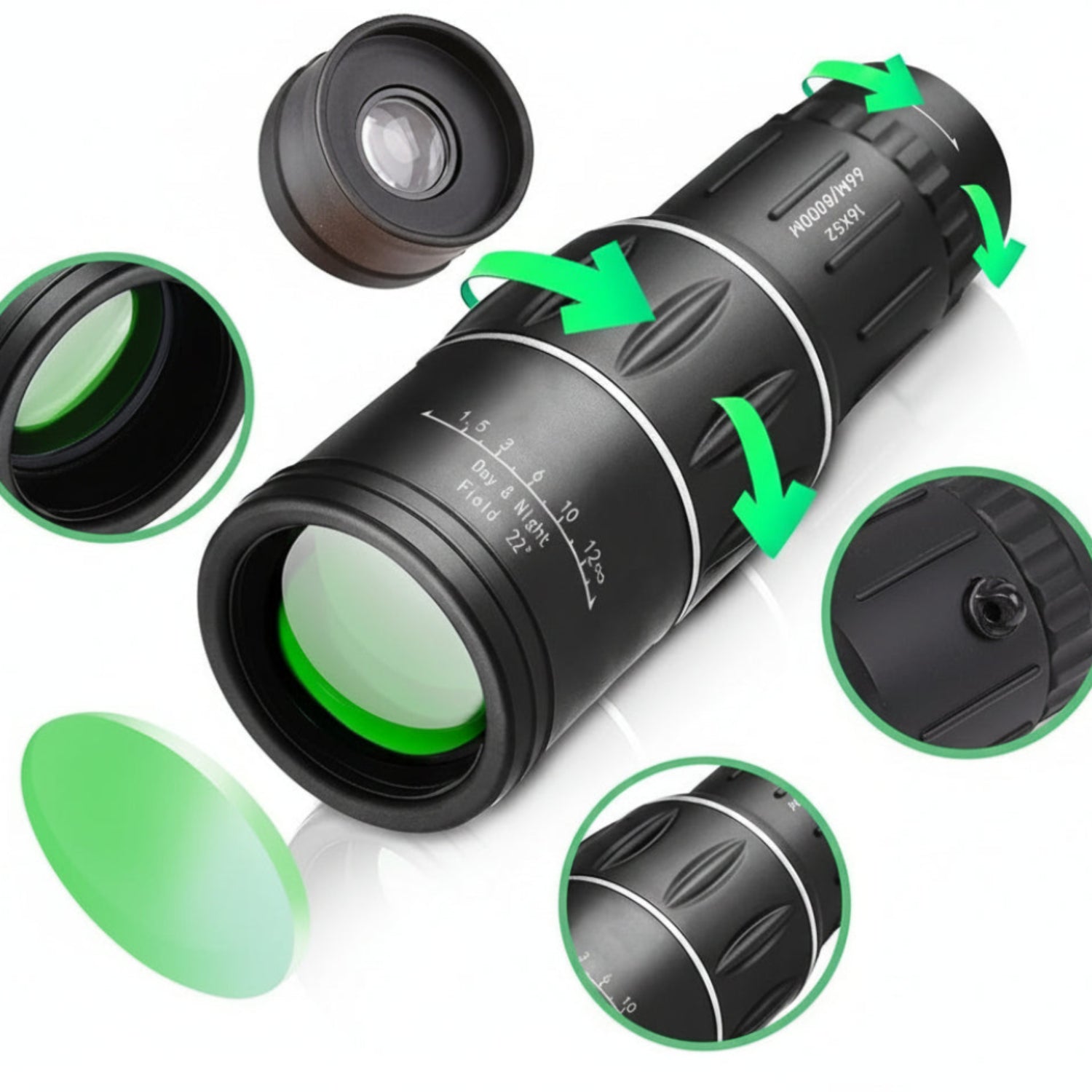 Monocular 16x52 High Power HD Telescope for Adults Bird Watching