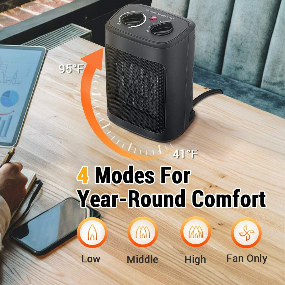Space Heater Ceramic Portable Fast Heating Energy Efficient