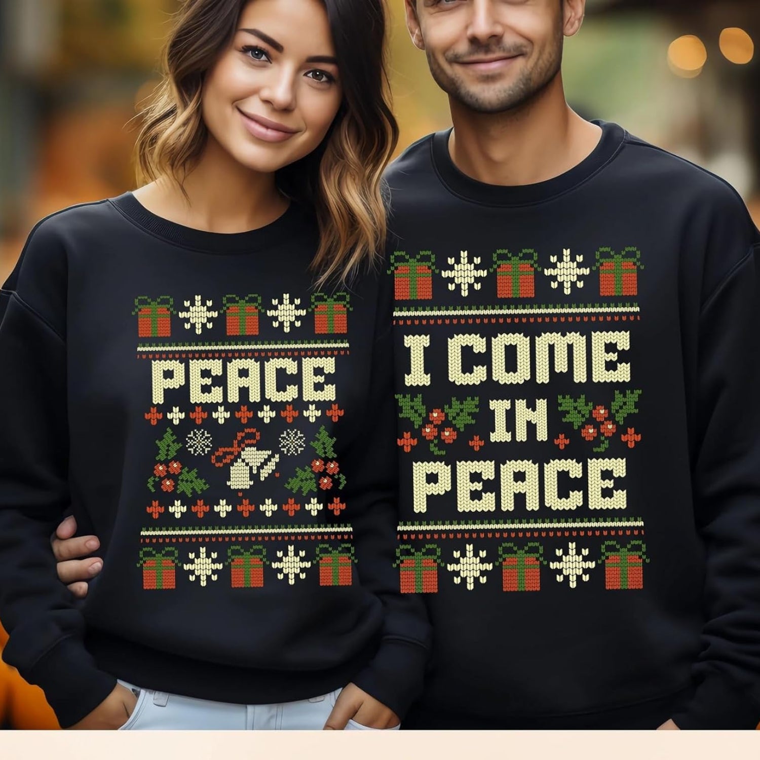 Unisex Knit Christmas Sweater Funny Long Holiday Jumper