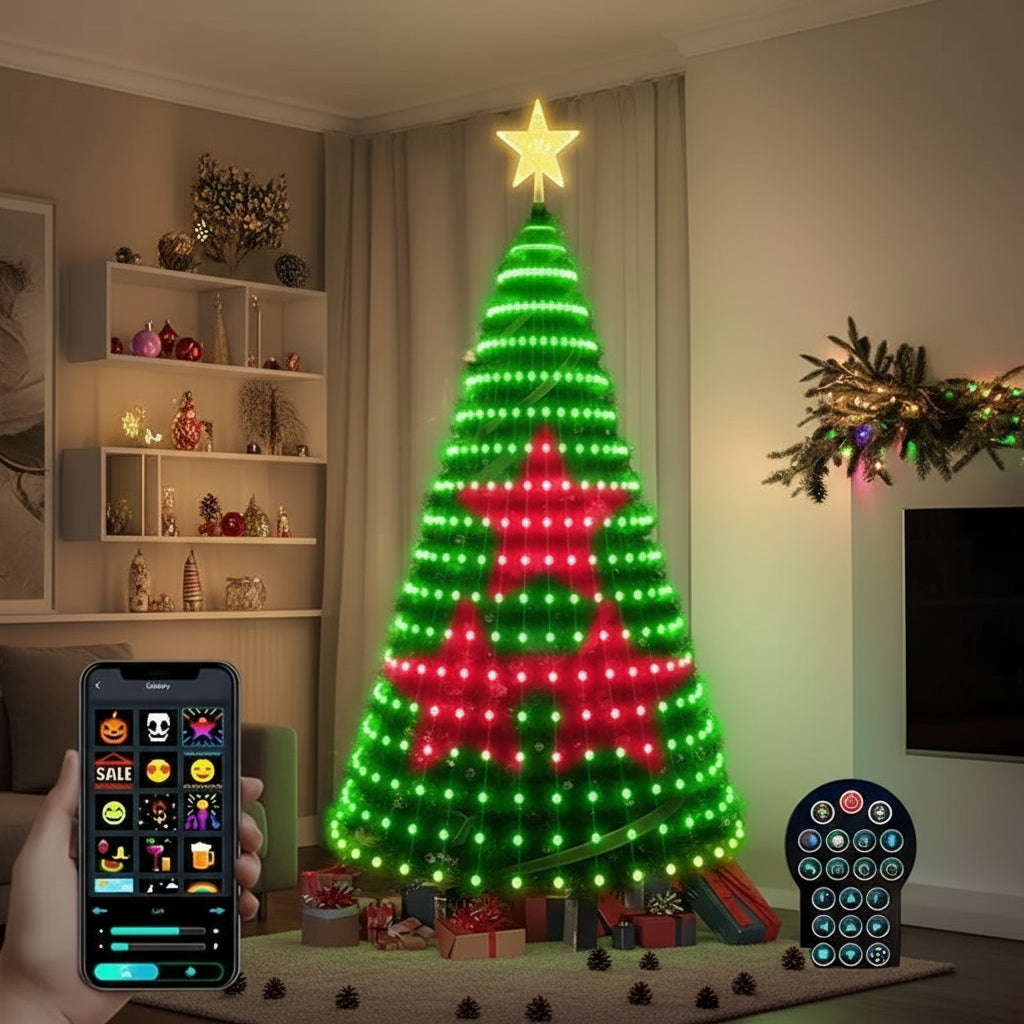 Christmas Tree Lights RGB Smart LED String Remote App Control