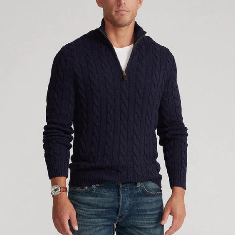Men’s Knit Zipper Sweater | Long Cashmere Zipper