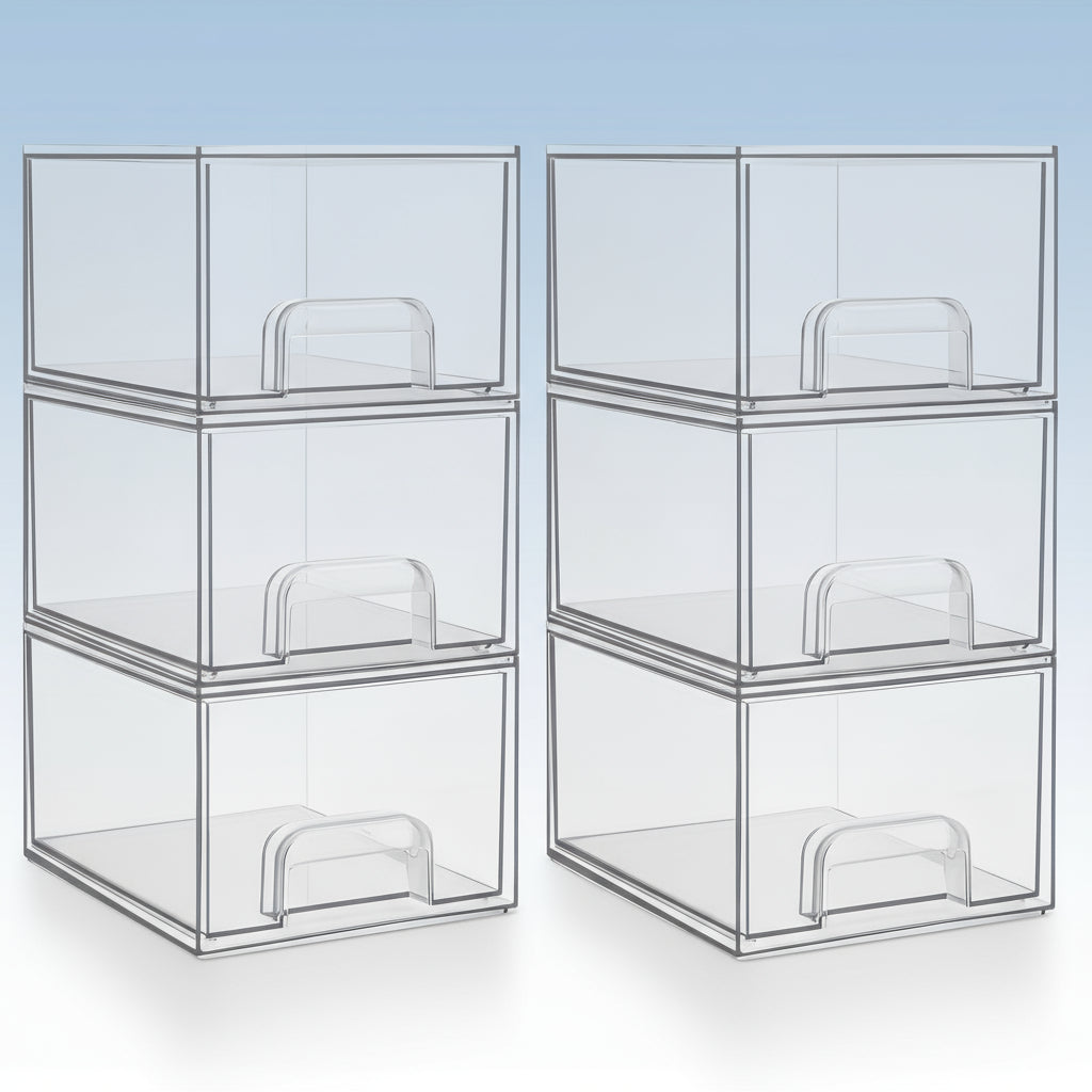 Clear Plastic Storage Drawer Organizer Box Gift Countertop