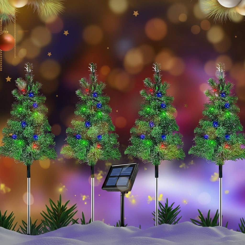 Christmas Tree Solar Outdoor Lights Garden Holiday Decor