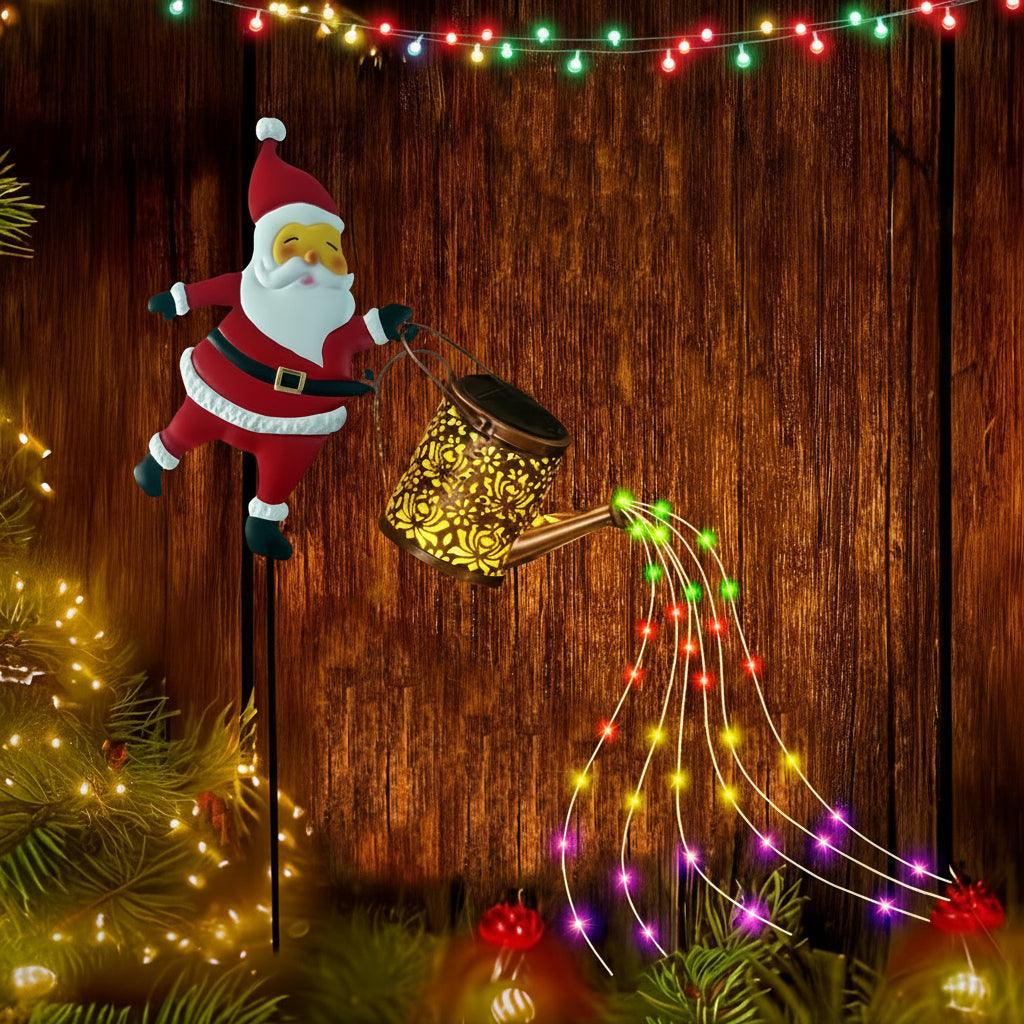 Christmas Lights Outdoor Solar Santa Lantern Decoration