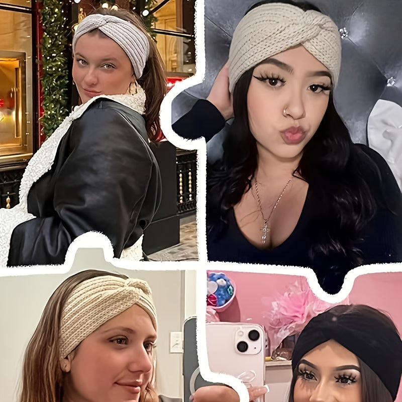 Women's Ribbed Knit Winter Headband Warm Twist Ear Warmer