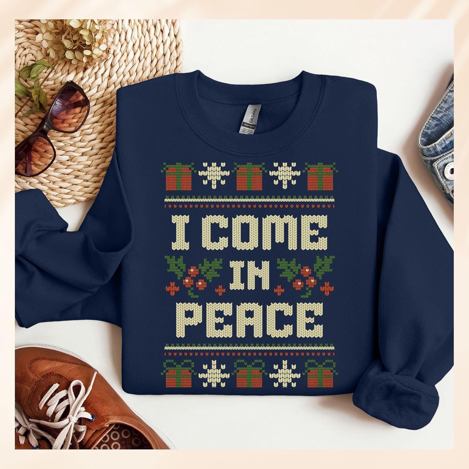 Unisex Knit Christmas Sweater Funny Long Holiday Jumper