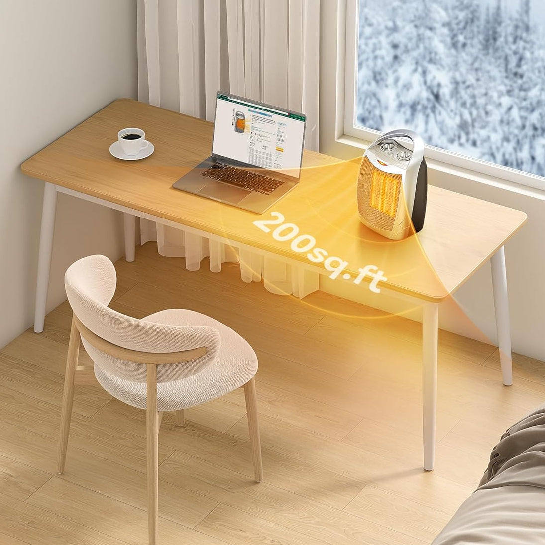 Space Heater Portable 1500W Adjustable Thermostat Quiet