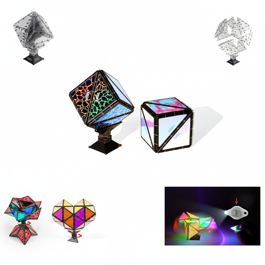 Magnetic Building Toy Glow Set Creative 3D Shapes STEM Play