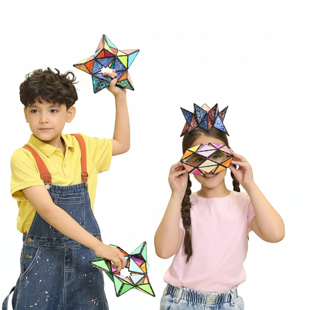 Magnetic Building Toy Glow Set Creative 3D Shapes STEM Play