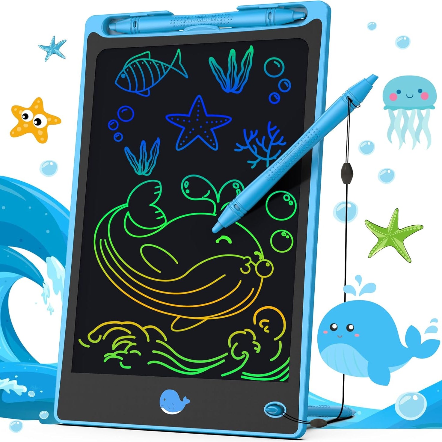 Drawing Tablet Kids LCD Doodle Board 8.8 Inch Whale Toy