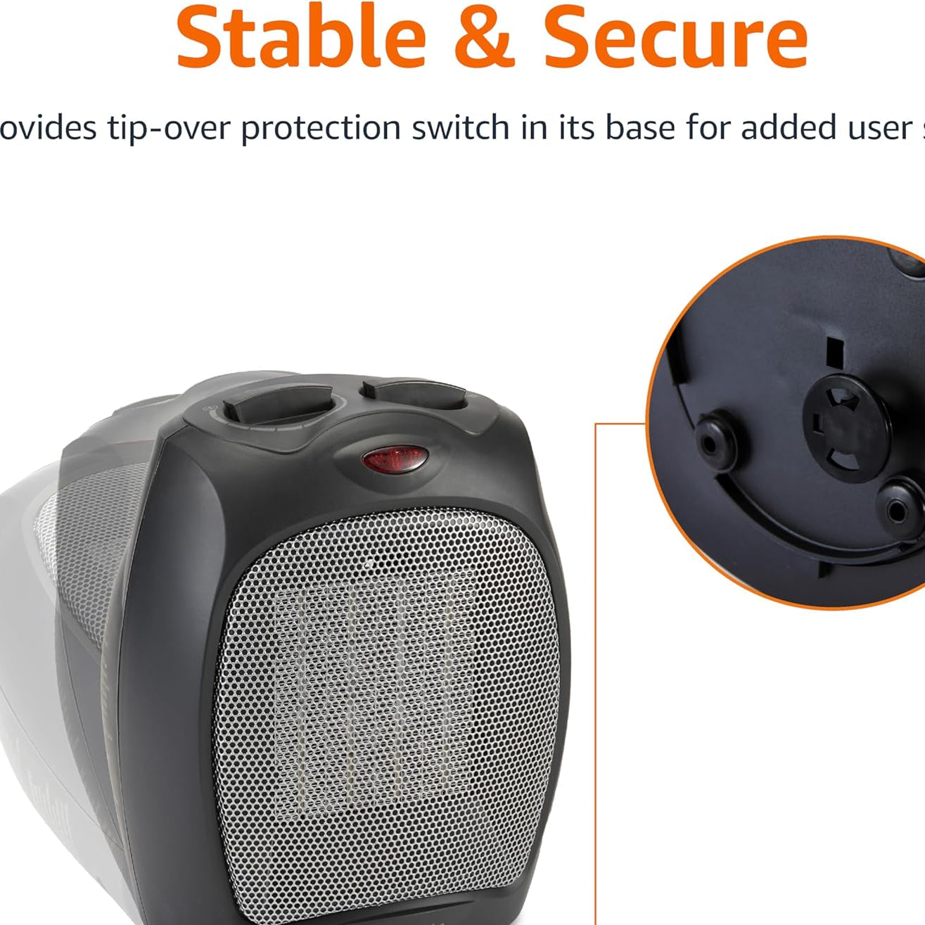 Electric Space Heater Portable Ceramic Heater Adjustable Thermostat