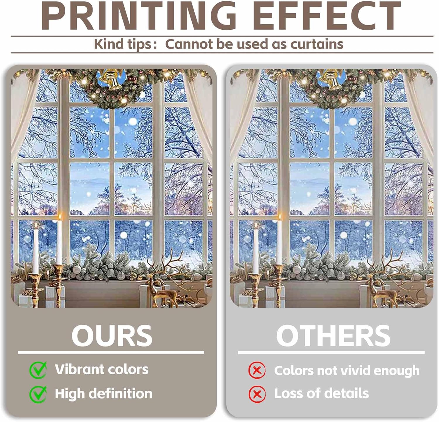 Christmas Decor Window Backdrop 7x5 Winter Photography Party