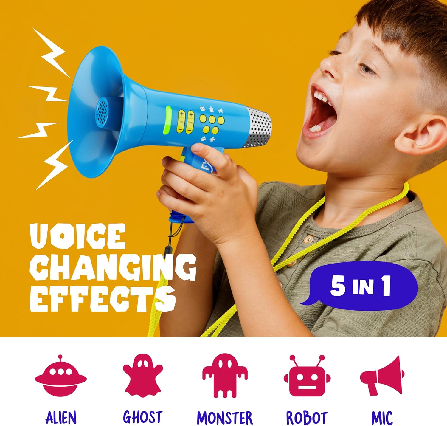 Kids Microphone Voice Changer Megaphone Lights Echo