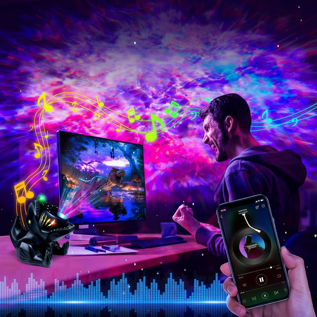 Gift Night Light Projector Kids Unicorn Star LED Bedroom Lamp