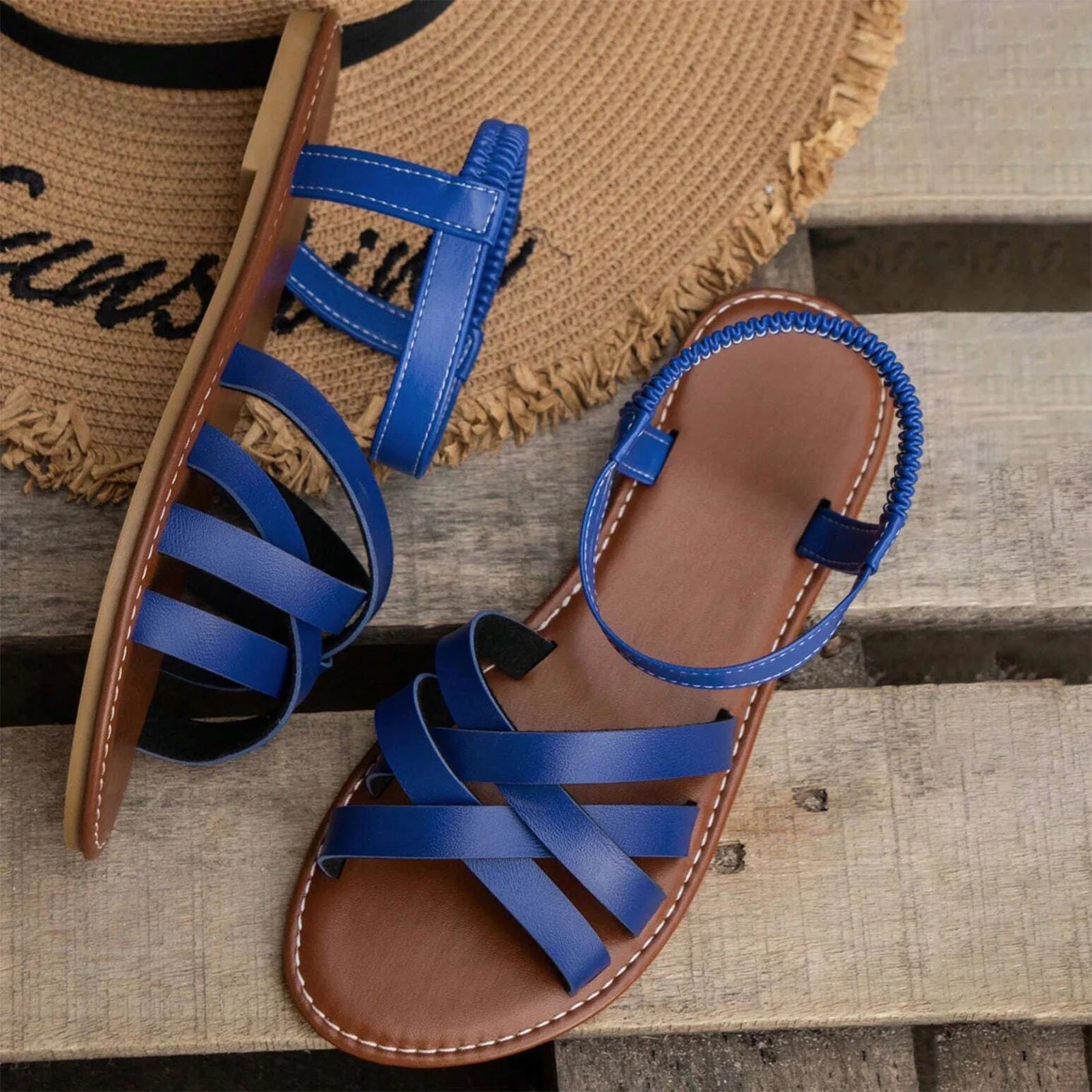 Women’s Comfortable Flat Sandals | Criss Cross Strappy Open Toe