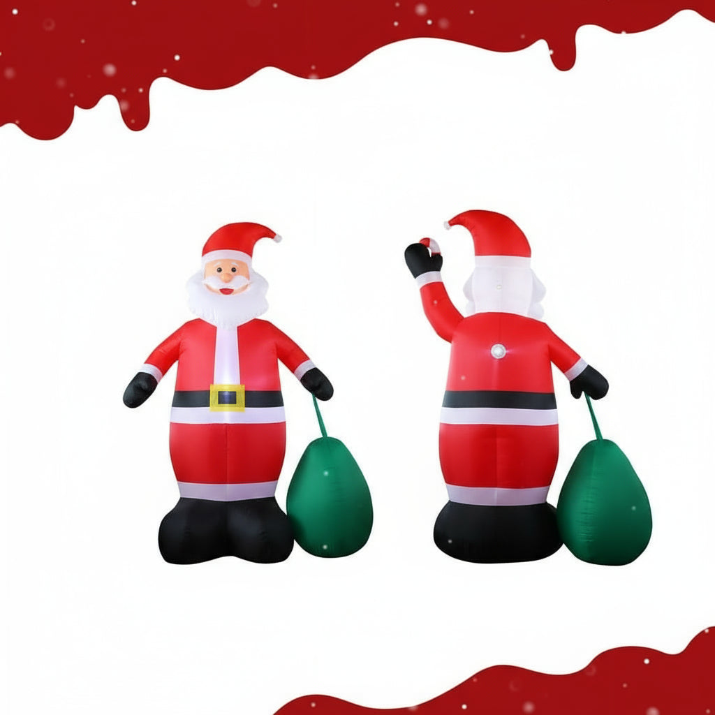 Giant Christmas Inflatables Outdoor Decorations Santa Lighted