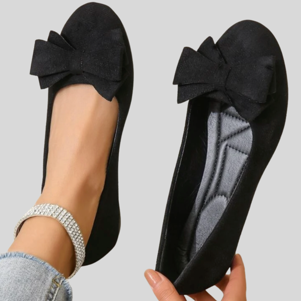 Women's Comfortable Flats | Slip-On Design Bow Details