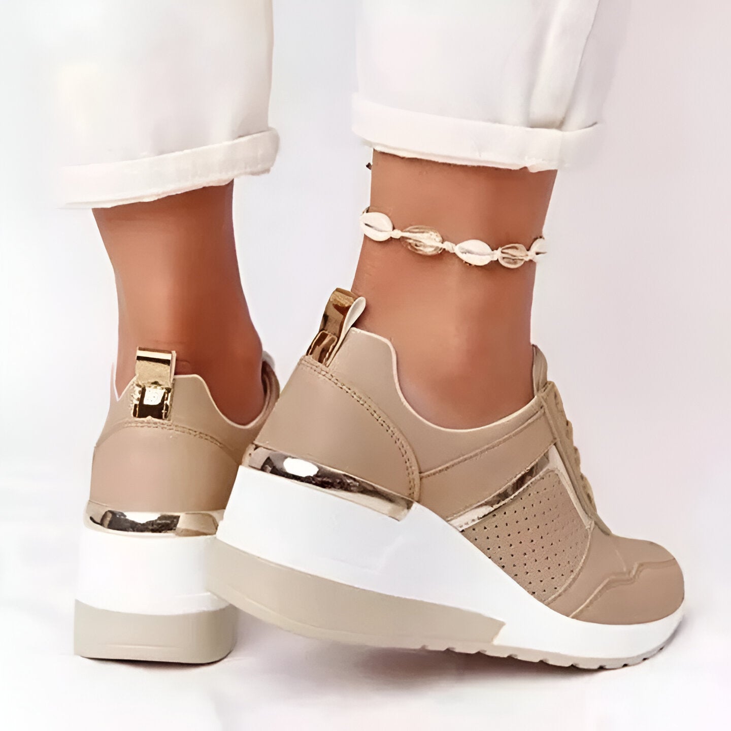 Women's Platform Wedge Sneakers | Arch Support Work Shoes