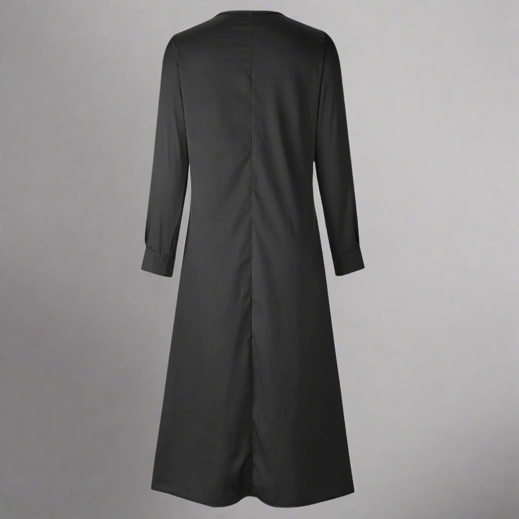 Women's Casual Long Sleeve Maxi Dress | Loose Fit V Neck Maxi